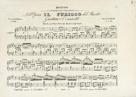 Raccolta di spartiti per pianoforte solo e pianoforte a 4 mani stampati da Giovanni  [..]