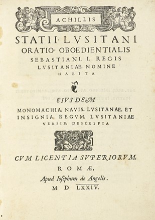  Estaço Aquiles : Oratio oboedientialis Sebastiani I regis Lusitaniae nomine habita...  [..]