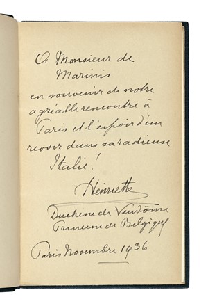  Henriette de Belgique : La jeunesse de Marie-Amlie reine des franais...  Tammaro De Marinis  - Asta Libri, autografi e manoscritti - Libreria Antiquaria Gonnelli - Casa d'Aste - Gonnelli Casa d'Aste