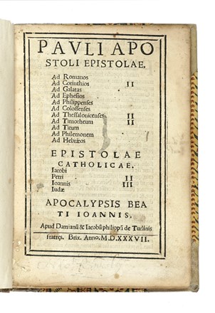 Pauli apostoli Epistolae...  - Asta Libri, autografi e manoscritti - Libreria Antiquaria  [..]