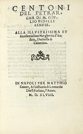  Petrarca Francesco : Il Petrarca col commento di m. Sylvano da Venaphro.  Marco  [..]