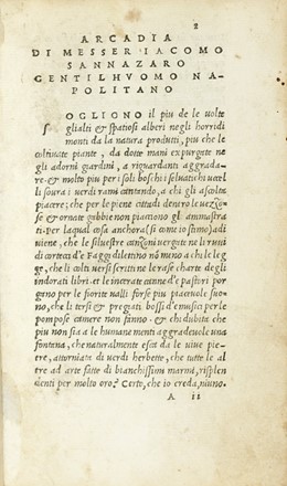  Sannazaro Jacopo : [Arcadia]. Classici, Aldina, Letteratura, Collezionismo e Bibliografia  [..]