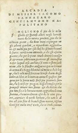  Sannazaro Jacopo : [Arcadia].  - Asta Libri, autografi e manoscritti - Libreria Antiquaria Gonnelli - Casa d'Aste - Gonnelli Casa d'Aste