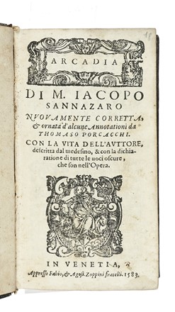  Sannazaro Jacopo : Arcadia nuovamente corretta e ornata d'alcune annotationi da  [..]