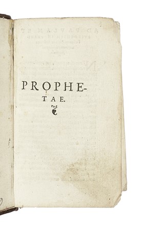 Prophetae. Machabaeorum libri duo. Legatura, Collezionismo e Bibliografia  - Auction  [..]