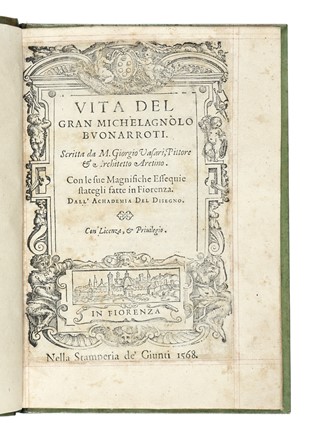  Vasari Giorgio : Vita del gran Michelagnolo Buonarroti. Biografia, Storia, Diritto  [..]