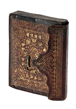 Custodia in legno rivestita in marocchino rosso.  - Asta Libri, autografi e manoscritti  [..]