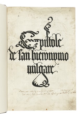  Hieronymus (santo) : Epistolae. Incunabolo, Religione, Collezionismo e Bibliografia  - Auction Books, autographs and manuscripts - Libreria Antiquaria Gonnelli - Casa d'Aste - Gonnelli Casa d'Aste