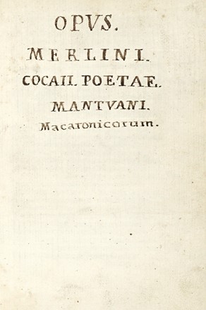  Folengo Teofilo : Macaronea. Neolatini, Poesia, Letteratura, Letteratura  - Auction  [..]