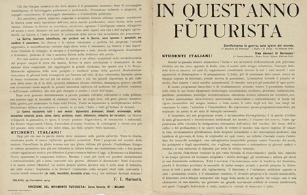  Marinetti Filippo Tommaso : In quest'anno futurista.  Carlo Carrà  (Quargnento,  [..]
