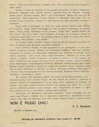  Saint-Point Valentine (de) : Manifesto della Donna futurista. Risposta a F.T. Marinetti.  [..]