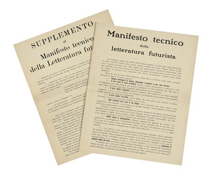  Marinetti Filippo Tommaso : Manifesto tecnico della letteratura futurista. Futurismo,  [..]