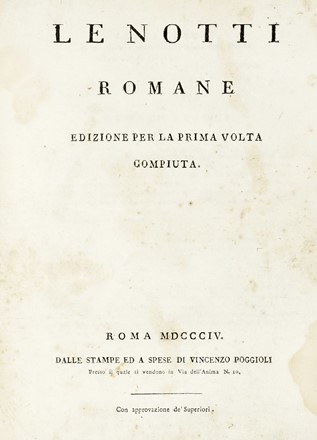 Le notti romane.  - Asta Libri, autografi e manoscritti - Libreria Antiquaria Gonnelli - Casa d'Aste - Gonnelli Casa d'Aste