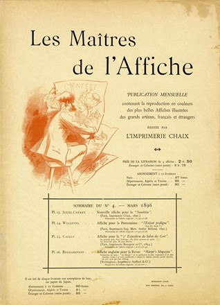  Jules Chéret  (Paris, 1836 - Nice, 1932) : Lotto composto di 5 incisioni.  Adolphe-Léon Willette  (Châlons sur Marne, 1857 - Parigi, 1926), SEM [pseud. di Goursat Geroges]  (Périgueux, 1863 - Parigi, 1934)  - Asta Arte Moderna e Contemporanea [Parte II] - Libreria Antiquaria Gonnelli - Casa d'Aste - Gonnelli Casa d'Aste