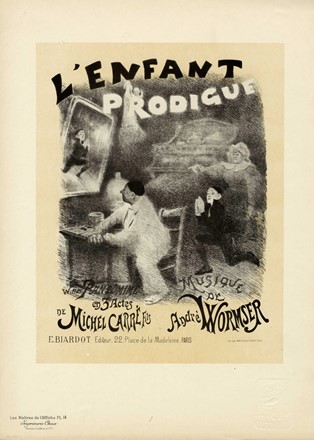  Jules Chéret  (Paris, 1836 - Nice, 1932) : Lotto composto di 5 incisioni.  Adolphe-Léon Willette  (Châlons sur Marne, 1857 - Parigi, 1926), SEM [pseud. di Goursat Geroges]  (Périgueux, 1863 - Parigi, 1934)  - Asta Arte Moderna e Contemporanea [Parte II] - Libreria Antiquaria Gonnelli - Casa d'Aste - Gonnelli Casa d'Aste