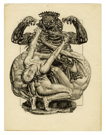  Wassilij Nicolaevic Masjutin  (1884 - 1955) : Lotto composto di 3 incisioni macabre.  Raphaël Freida  (1877 - 1942)  - Asta Arte Moderna e Contemporanea [Parte II] - Libreria Antiquaria Gonnelli - Casa d'Aste - Gonnelli Casa d'Aste
