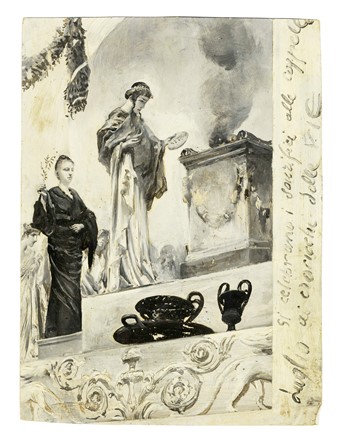  Giulio Aristide Sartorio  (Roma, 1860 - 1932) : Raccolta di disegni originali per Le feste romane di Ruggero Bonghi illustrate da Giulio Aristide Sartorio e Ugo Fleres. Milano, Hoepli, 1891.  - Asta Arte Moderna e Contemporanea [Parte II] - Libreria Antiquaria Gonnelli - Casa d'Aste - Gonnelli Casa d'Aste