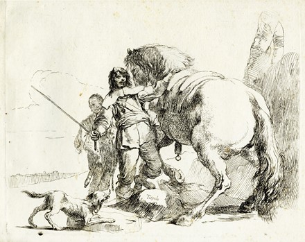  Giovanni Battista Tiepolo  (Venezia,, 1696 - Madrid,, 1770) : Album con sei tavole dai Capricci.  - Asta Arte Antica [Parte I] - Libreria Antiquaria Gonnelli - Casa d'Aste - Gonnelli Casa d'Aste