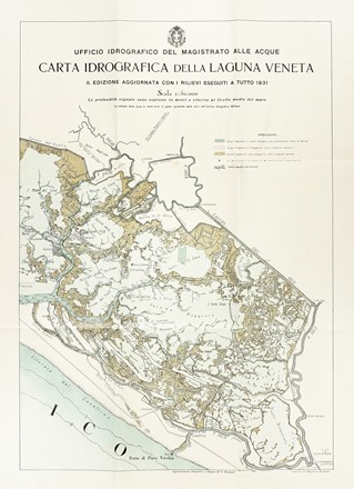  Raffaele Molin  (Attivo nella seconda metà del XIX secolo, ) : Carta Topografica della Laguna di Venezia.  - Asta Arte Antica [Parte I] - Libreria Antiquaria Gonnelli - Casa d'Aste - Gonnelli Casa d'Aste