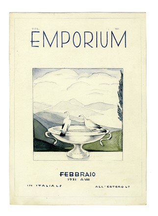  Regina Philippona Disertori  (Amsterdam, 1886 - Milano, 1977) : Lotto composto di 2 progetti per la copertina di Emporium.  - Auction Modern and Contemporary Art [II Part ] - Libreria Antiquaria Gonnelli - Casa d'Aste - Gonnelli Casa d'Aste