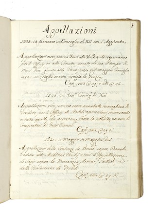 Capitoli del Consiglio dei Quaranta.  - Asta Libri, autografi e manoscritti - Libreria Antiquaria Gonnelli - Casa d'Aste - Gonnelli Casa d'Aste