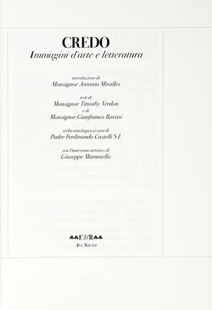Credo. Immagini d'arte e letteratura [...]. Con l'intervento artistico di Giuseppe Maraniello.  - Asta Libri, autografi e manoscritti - Libreria Antiquaria Gonnelli - Casa d'Aste - Gonnelli Casa d'Aste