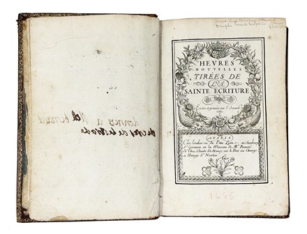  Senault Louis : Heures nouvelles tirées de la Sainte Ecriture. Ecrites et gravées par L. Senault.  - Asta Libri, autografi e manoscritti - Libreria Antiquaria Gonnelli - Casa d'Aste - Gonnelli Casa d'Aste