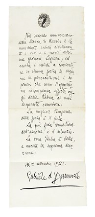  D'Annunzio Gabriele : Lotto di 4 opere di Gabriele D'Annunzio.  - Asta Libri, autografi e manoscritti - Libreria Antiquaria Gonnelli - Casa d'Aste - Gonnelli Casa d'Aste