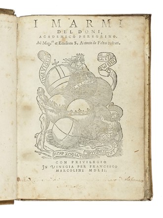  Doni Anton Francesco : I marmi.  - Asta Libri, autografi e manoscritti - Libreria Antiquaria Gonnelli - Casa d'Aste - Gonnelli Casa d'Aste
