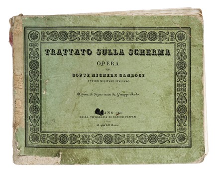  Gambogi Michele : Trattato sulla scherma. Opera [...] adorna di figure incise da Giuseppe Rados. Scherma, Figurato, Costume e moda, Feste - Folklore - Giochi - Sport, Collezionismo e Bibliografia, Arte  Giuseppe Rados  - Auction Books, autographs and manuscripts - Libreria Antiquaria Gonnelli - Casa d'Aste - Gonnelli Casa d'Aste