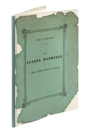  Seguso Angelo : Delle sponde marmoree o vere dei pozzi e degli antichi edifizii della Venezia marittima... Architettura  Lorenzo Seguso  - Auction Books, autographs and manuscripts - Libreria Antiquaria Gonnelli - Casa d'Aste - Gonnelli Casa d'Aste