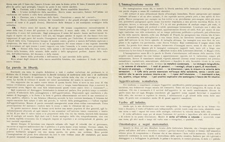  Marinetti Filippo Tommaso : L?immaginazione senza fili e le parole in libertà.  Valentine (de) Saint-Point  - Asta Libri, autografi e manoscritti - Libreria Antiquaria Gonnelli - Casa d'Aste - Gonnelli Casa d'Aste