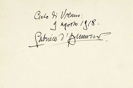  D'Annunzio Gabriele : Storica fotografia aerea dei volantini che cadono su Vienna con annotazione autografa di d'Annunzio.  - Auction Books, autographs and manuscripts - Libreria Antiquaria Gonnelli - Casa d'Aste - Gonnelli Casa d'Aste
