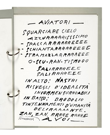  Marinetti Filippo Tommaso : [Il teatro aereo futurista. Il teatro futurista Aereoradiotelevisivo].  - Asta Libri, autografi e manoscritti - Libreria Antiquaria Gonnelli - Casa d'Aste - Gonnelli Casa d'Aste