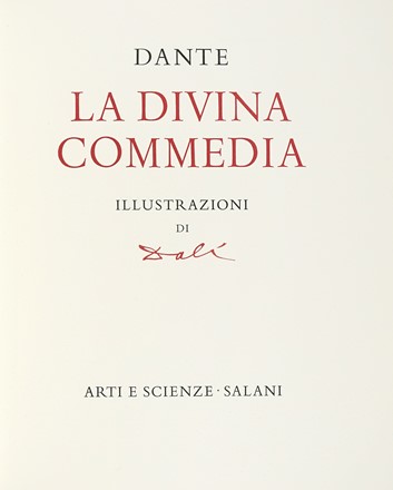  Alighieri Dante : La Divina Commedia. Illustrazioni di Dalì.  Salvador Dalì  (Figueres, 1904 - 1989)  - Asta Libri, autografi e manoscritti - Libreria Antiquaria Gonnelli - Casa d'Aste - Gonnelli Casa d'Aste
