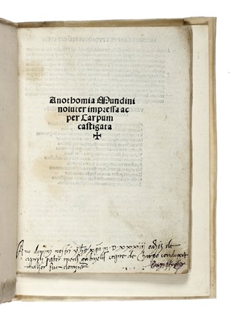  Berengario Jacopo : Anatomia Carpi. Isagoge breves perlucide ac uberime, in anatomiam humani corporis... Anatomia, Medicina  Mondino Liuzzi o Liucci (dei)  - Auction Books, autographs and manuscripts - Libreria Antiquaria Gonnelli - Casa d'Aste - Gonnelli Casa d'Aste