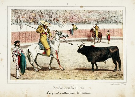 Corridas de Toros. Dibujado del natural por J. Alaminos en vista de las fotografias de J. Laurent.  - Auction Books, autographs and manuscripts - Libreria Antiquaria Gonnelli - Casa d'Aste - Gonnelli Casa d'Aste