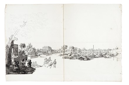  Anonimo della seconda metà del XIX secolo : Veduta del palazzo Ali Qapu a Isfahan.  - Asta Arte Antica, Orientale, Moderna e Contemporanea [parte I] - Libreria Antiquaria Gonnelli - Casa d'Aste - Gonnelli Casa d'Aste