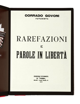  Govoni Corrado : Organetto. Rarefazioni e Parole in libertà.  Simone Pasquali, Domenico Cammarota  - Asta Libri, autografi e manoscritti - Libreria Antiquaria Gonnelli - Casa d'Aste - Gonnelli Casa d'Aste