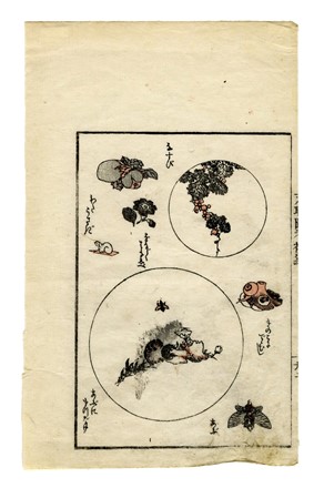  Katsushika Hokusai  (Edo, 1760 - 1849) : Due fogli da Ehon teikin ôrai (Comunicazioni illustrate dell'apprendimento domestico).  - Asta Arte Antica, Orientale, Moderna e Contemporanea [parte I] - Libreria Antiquaria Gonnelli - Casa d'Aste - Gonnelli Casa d'Aste