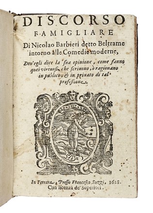  Barbieri Niccol� : Discorso famigliare [...] intorno alle comedie moderne...  - Asta Libri, autografi e manoscritti - Libreria Antiquaria Gonnelli - Casa d'Aste - Gonnelli Casa d'Aste