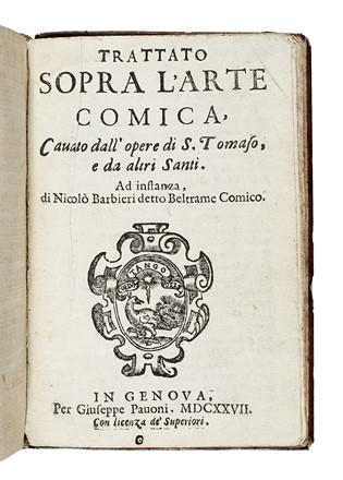  Barbieri Niccol� : Discorso famigliare [...] intorno alle comedie moderne...  - Asta Libri, autografi e manoscritti - Libreria Antiquaria Gonnelli - Casa d'Aste - Gonnelli Casa d'Aste