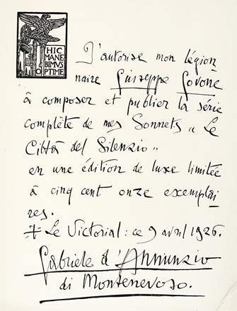  D'Annunzio Gabriele : Le città del silenzio.  - Asta Libri, autografi e manoscritti - Libreria Antiquaria Gonnelli - Casa d'Aste - Gonnelli Casa d'Aste