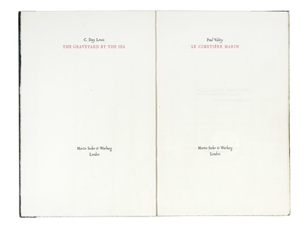  Valéry Paul : Le Cimetière Marin - The Graveyard by the Sea.  Cecil Day Lewis  - Asta Libri, autografi e manoscritti - Libreria Antiquaria Gonnelli - Casa d'Aste - Gonnelli Casa d'Aste