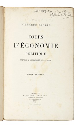  Pareto Vilfredo : Cours d'�conomie politique prof�ss� � l'Universit� de Lausanne. Tome premier (-second). Economia, Sociologia, Sociologia, Antropologia, Economia, Sociologia, Economia, Sociologia, Economia, Sociologia, Economia, Sociologia  - Auction Books, autographs and manuscripts - Libreria Antiquaria Gonnelli - Casa d'Aste - Gonnelli Casa d'Aste