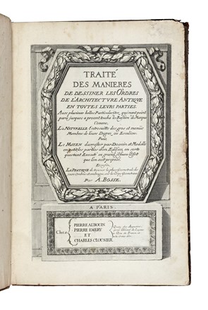  Bosse Abraham : Traité des manieres de dessiner les o'rdres de l'architecture antique en toutes leurs parties...  - Asta Libri, autografi e manoscritti - Libreria Antiquaria Gonnelli - Casa d'Aste - Gonnelli Casa d'Aste