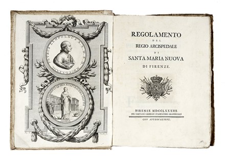  Covoni Girolami Marco : Regolamento del Regio Arcispedale di Santa Maria Nuova di Firenze.  Giovanni Battista Cecchi  (Firenze, ), Antonio Lumachi, Vincenzio Fineschi  - Asta Libri, autografi e manoscritti - Libreria Antiquaria Gonnelli - Casa d'Aste - Gonnelli Casa d'Aste