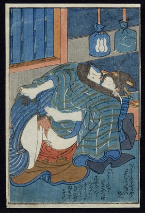  Utagawa Kunisada I (Toyokuni III)  (Edo, 1786 - 1865) [scuola di], Utagawa (Ichiy?sai) Kuniyoshi  (Edo, 1798 - 1861) [scuola di] : Quattro scene erotiche.  - Auction Ancient, Oriental, Modern and Contemporary Art  [I part] - Libreria Antiquaria Gonnelli - Casa d'Aste - Gonnelli Casa d'Aste