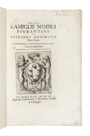  Ammirato Scipione : Delle famiglie nobili fiorentine... Storia locale, Letteratura italiana, Genealogia, Storia, Diritto e Politica, Letteratura, Storia, Diritto e Politica  - Auction Books, autographs and manuscripts - Libreria Antiquaria Gonnelli - Casa d'Aste - Gonnelli Casa d'Aste