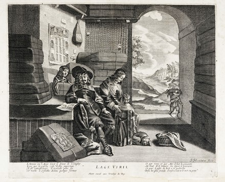  Guilliaume (Willem) De Gheyn  (Anversa,  - attivo a Parigi sulla, ), Jean Baptiste Humbelot  (attivo a Parigi,  - 1685) : Le quattro età dell'uomo.  - Auction Arte Antica, Moderna e Contemporanea [parte I] - Libreria Antiquaria Gonnelli - Casa d'Aste - Gonnelli Casa d'Aste